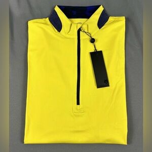 Greyson Golf Pullover Guide Sport 1/4 Zip Large Blaze Yellow Nylon Spandex
